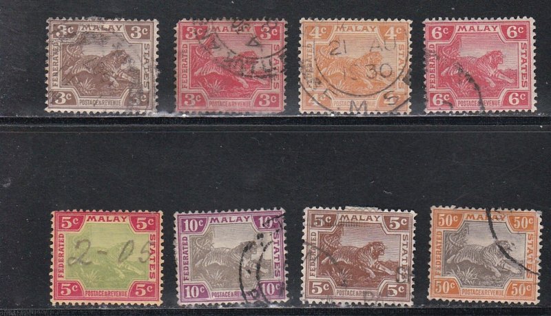 Malaya Tiger Stamps, Mixture Used