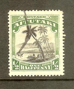 Aitutaki, Scott #34, 1/2p Landing of Capt Cook, Fine, Used