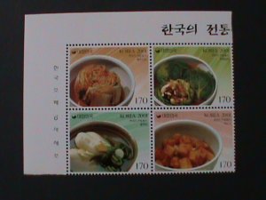 ​KOREA-2001- SC#2056-KOREAN FOOD 1ST SERIES-MNH BLOCK VERY FINE-HARD TO FIND