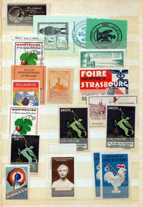 France Old/Modern MH MNH Poster Labels (Appx 65) (NT 3419