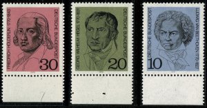 GERMANY 1970 BIRTH BICENTENARIES VERT PORTRAITS SET SG1516-18 MINT (NH) SUPERB