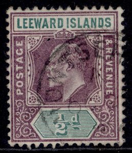 LEEWARD ISLANDS EDVII SG20, ½d dull purple & green, FINE USED.