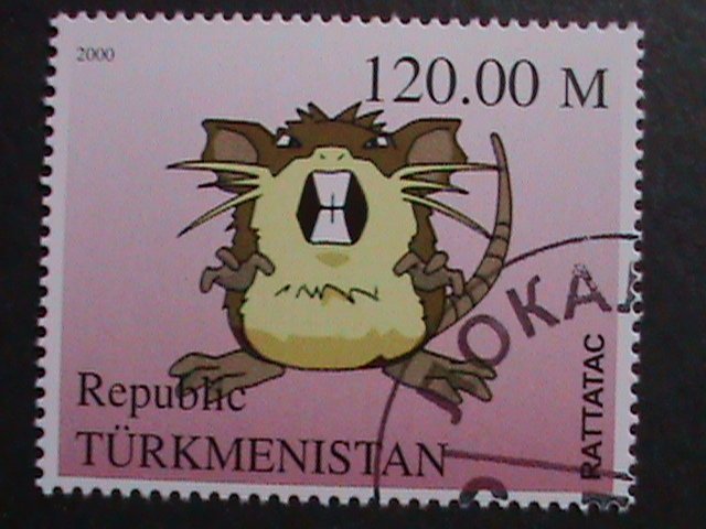 ​TURKMENISTAN -2000 LOVELY FAMPOUS POKEMON CTO FANCY POSTAL CANCEL VERY FINE