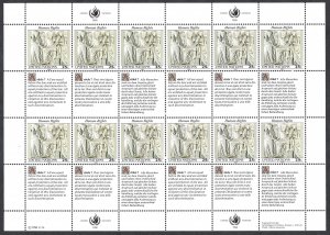 United Nations #582-583 25¢ & 45¢ Declaration of Human Rights. Two sheets. MNH