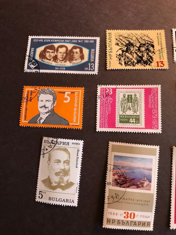 Bulgaria Stamp Lot Used (12) Colorful variety 1980s famous people & places