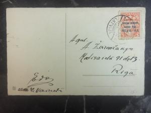 1932 Latvia Picture Postcard Christmas cover Domestic Used