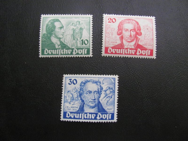 GERMANY BERLIN 1949 MNH SC 9N61-3 GOETHE SET XF 320 EUROS (117)