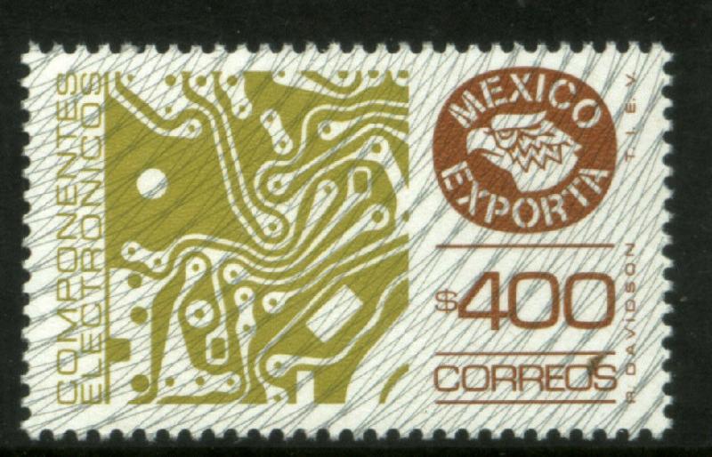 MEXICO Exporta 1137 $400P Circuit Board Fluor Paper 8 MNH