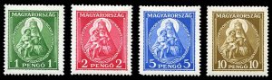Hungary #462-487 Cat$285, 1932 Madonna, set of four, never hinged