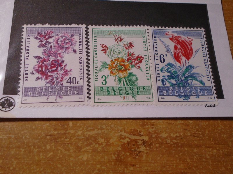 Flowers : Belgium  #  540-42  MNH