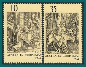 Australia 1974 Christmas, MNH  #600-601,SG580-SG581
