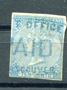 British Columbia # 4  Used full margins  PAID cancel - Lakeshore Philatelics