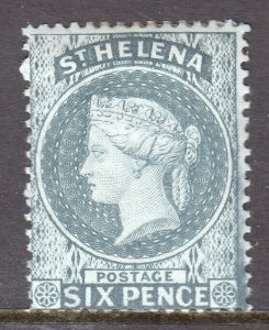 ST. HELENA — SCOTT 7 (SG 44) — 1887 6d GRAY — P14, CROWN CA WMK. — MH — SCV $35 