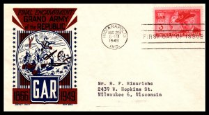 US 985 Grand Army of the Republic Cachet Craft Boll Typed FDC