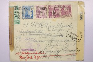 Spain 1944 Censor Cover to New York - L39234