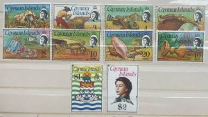 Cayman Islands Pirate Treasure 1974-75 Part Set Of 10 Stamps MNH