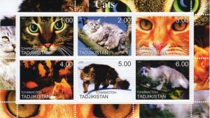 Tajikistan 2000 CATS Sheetlet (6) Perforated MNH