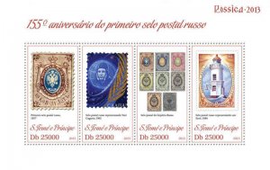 St Thomas - Russian Post Stamps - 4 Stamp Sheet - ST13301a