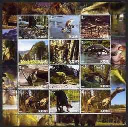 KOMI - 2003  - Dinosaurs - Perf 12v Sheet - Mint Never Hinged - Private Issue