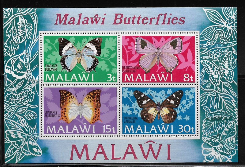 MALAWI, 202A, MNH, SS OF 4 , BUTTERFLIES