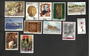 Malta Sc#1275 1325 1338 1349 1392-93 1421 1482 1527 1532 1541 1551 used lot