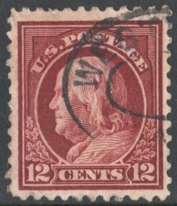 SC#512a 12¢ Franklin Single (1917) Used