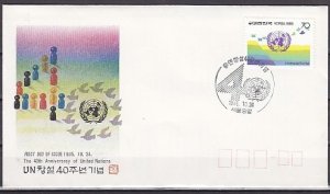 South Korea, Scott cat. 1444. United Nations issue. First day cover. ^