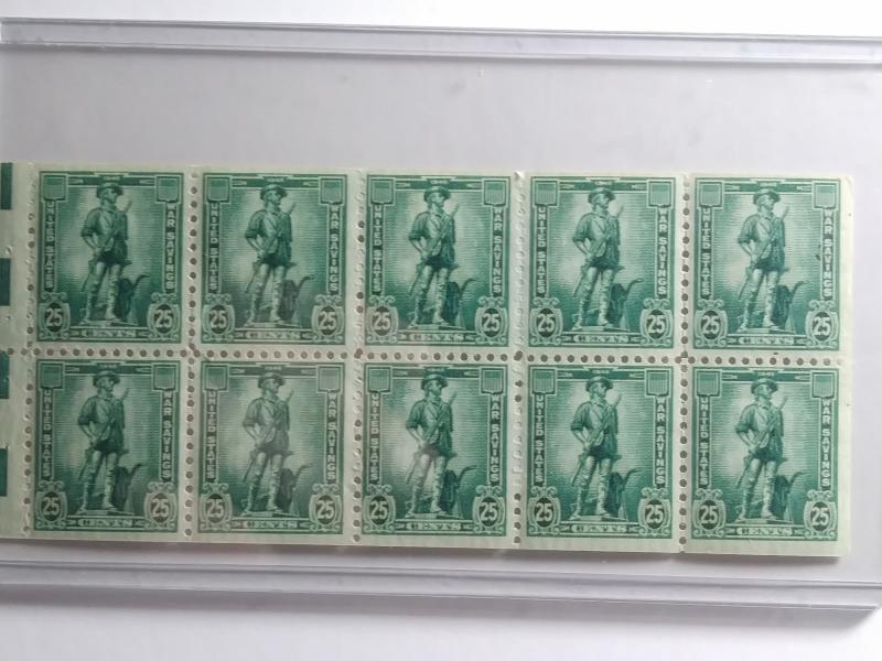 SCOTT # WS8B  25 CENT WAR SAVINGS PANE STAMPS GEM MINT NEVER HINGED