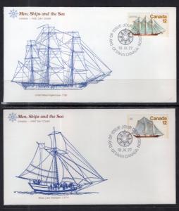 Canada 744-747 Sailing Ships Fleetwood Set of Three U/A FDC