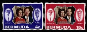 BERMUDA SG291/2 1972 SILVER WEDDING MNH