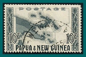 Papua New Guinea 1952 Map, used (damaged) #135,SG14