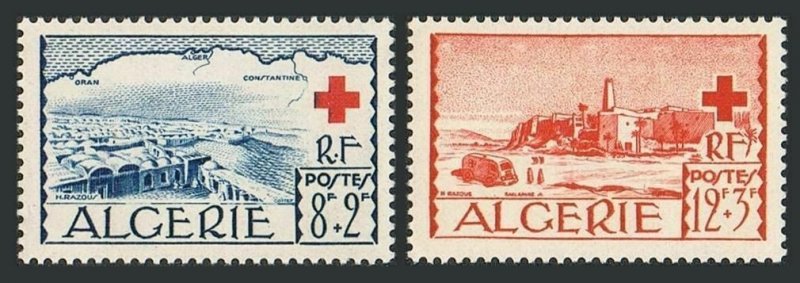 Algeria B67-B68,MNH.Michel 310-311. Red Cross 1952.View of El Oued.Map,truck.