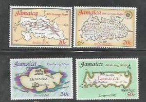 JAMAICA - 1972 - 16th Century Maps - Perf 4v Set - Mint Never Hinged
