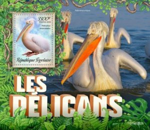 Togo - 2019 Pelicans on Stamps - Stamp Souvenir Sheet - TG190222b