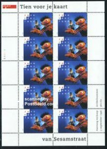 Netherlands 1996, Sesame street, Tien voor je kaart m/s, MNH