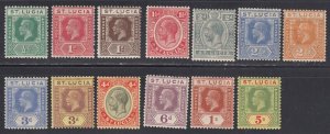 St. Lucia #76-87, 89, Mint, Lot of 13