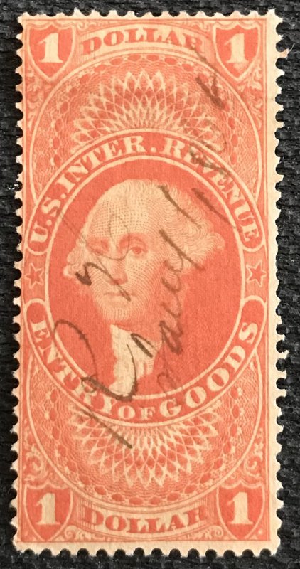 US Revenue #R67c Used Single SP George Washington SCV $2.75 L37