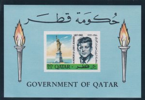 Qatar # 102B, John F. Kennedy Memorial Souvenir Sheet, NH, 1/2  Cat.