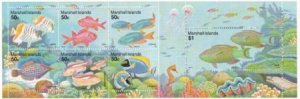 US 434-40a Trust Territories Marshall Islands NH VF Reef Life Booklet Pane