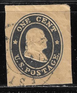 Scott # W20  Lot E880  1c Cut Square  Used