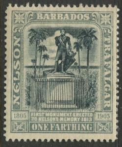 Barbados - Scott #110 -  Lord Nelson - 1907 - MVLH - Single 1f Stamp