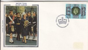 1977, Great Britain: Silver Jubilee, Colorano Silk, FDC (E8497)