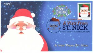 21-295, 2021, A Visit from St Nick, First Day Cover, Digital Color Postmark,