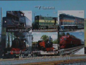 ​DJIBOUTI-2012-CLASSIC & MODEN TRAINS IMPERF-MNH S/S-VF WE SHIP TO WORLDWIDE