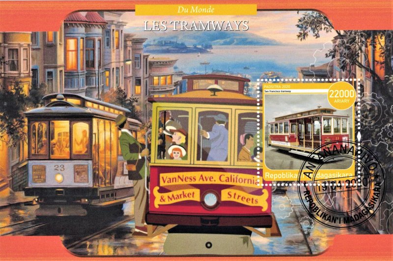 MADAGASCAR 2020 - Trams / set (sheet+block)