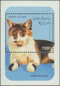 Laos #1231-1236, Complete Set(6), 1995, Cats, Never Hinged