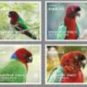 2023 04- TONGA - RED SHINING PARROTS      4V  complet set    MNH **