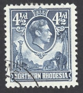 Northern Rhodesia Sc# 37 Used 1952 4½p King George VI