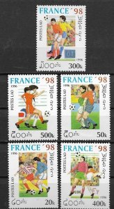 1996 Laos Various Soccar Plays  SC# 1268-1272 Mint