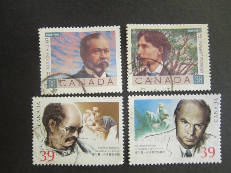 Canada #1243,1244,1264,1265 Canadian Pets &Norman Bethune very fine used  {ca33}